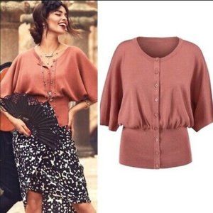 CABI #5284 Brick Dust Kimono Sleeves Cardigan M